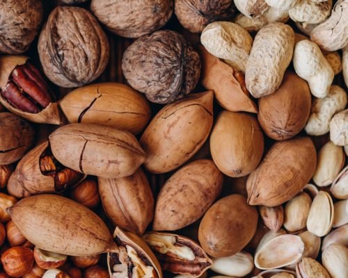 brown and beige nut lot